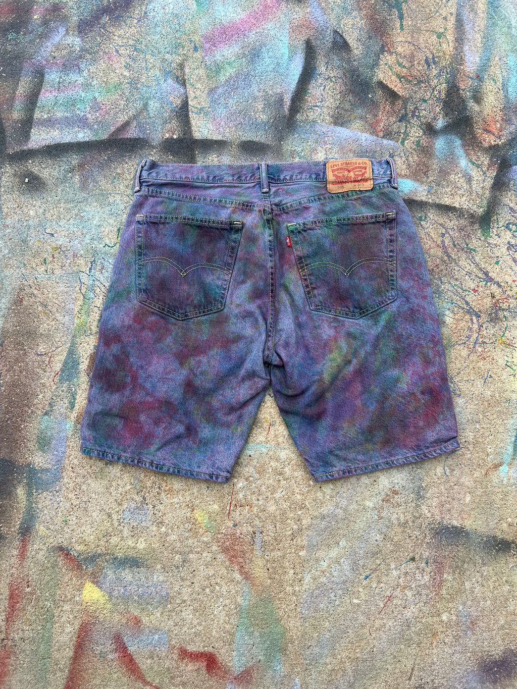 (L/S) Tye Dye Jean Shorts #2 (Multicolor) - 36