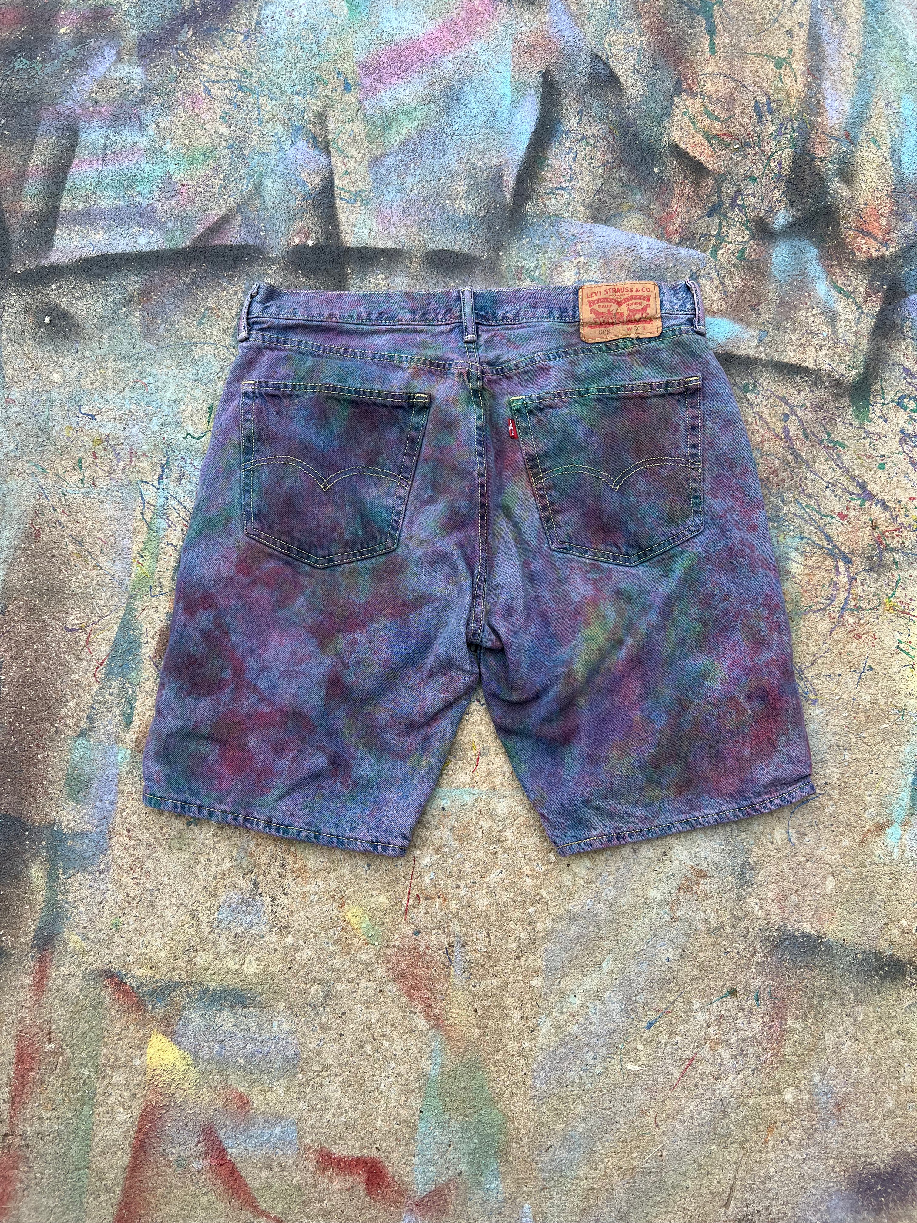 (L/S) Tye Dye Jean Shorts #2 (Multicolor) - 36