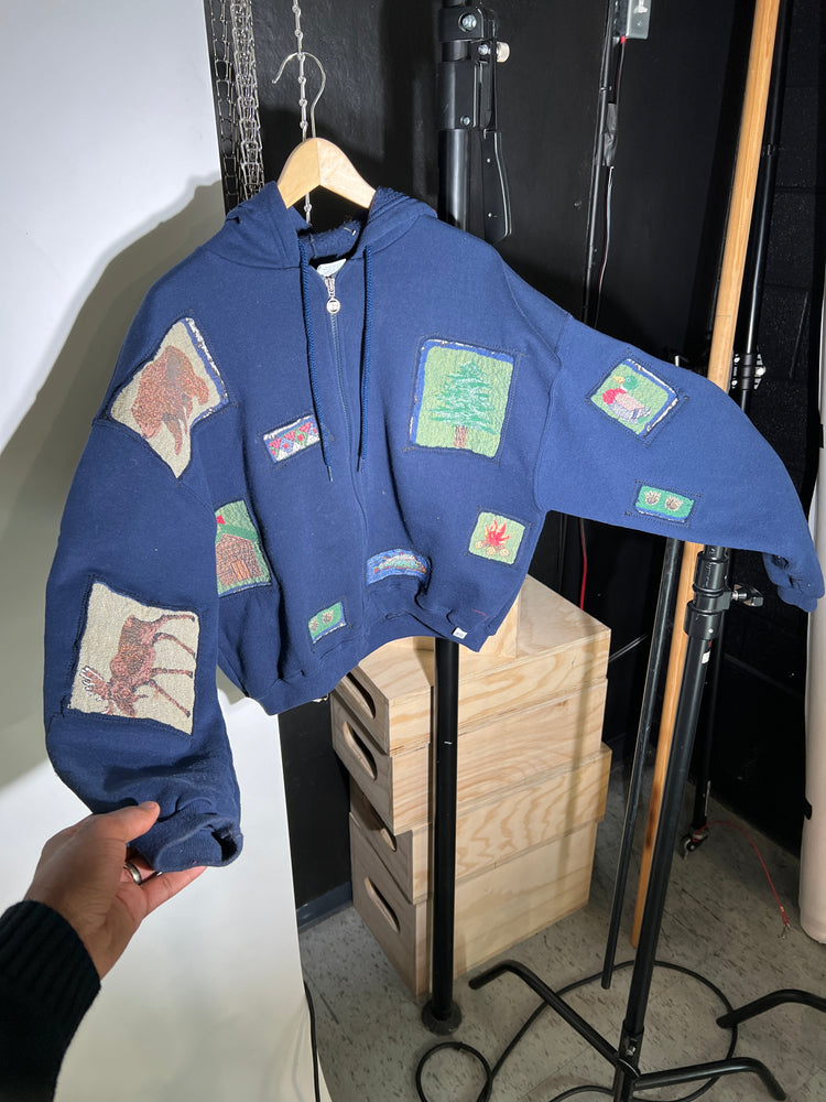 Animal Stamps See-Through Hoodie (L)