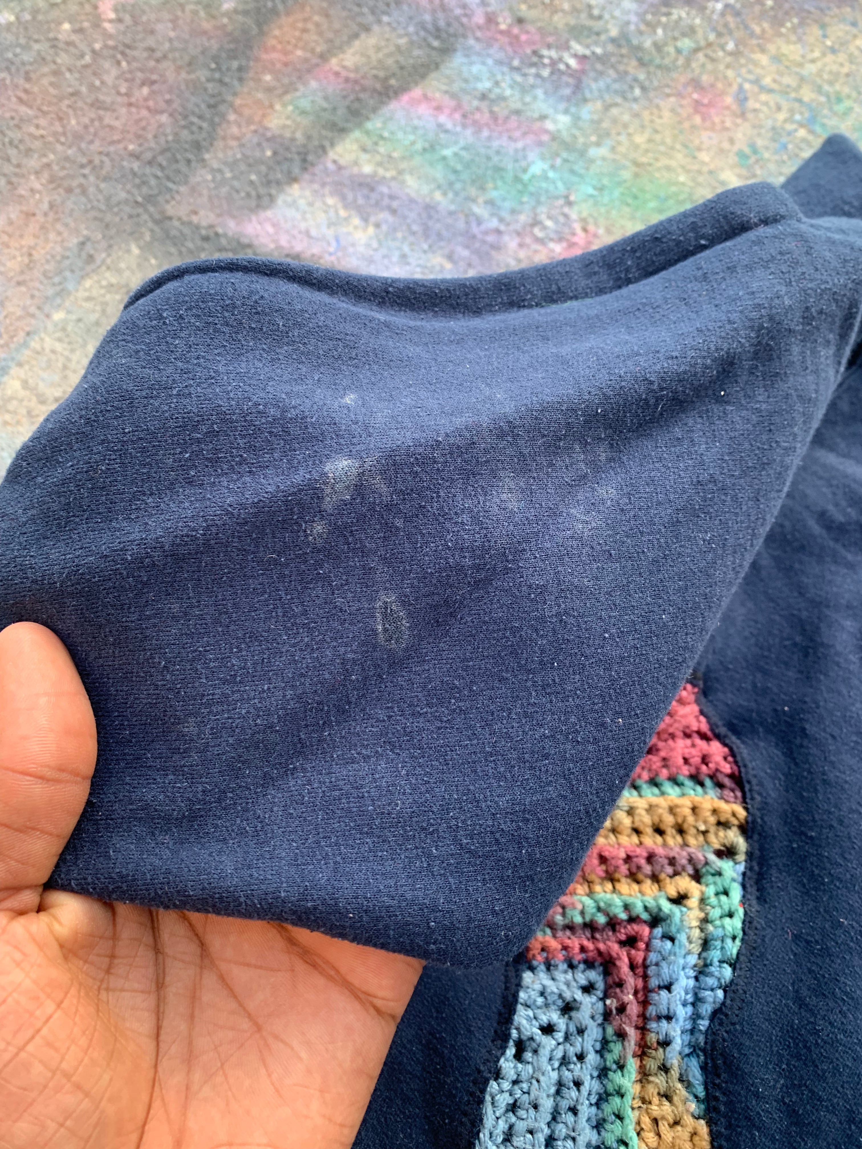 Scab Patches Hoodie (Multicolor/Navy)- XL