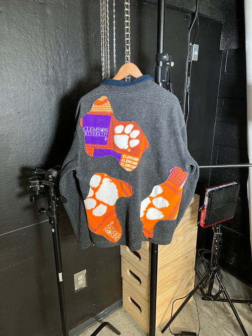 (LS) Scab Patches Quarterzip (Clemson University/Grey)- XL