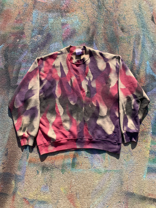 (LS) Flame Reprint Crewneck (Tan/Pink/Purple/Black)- L