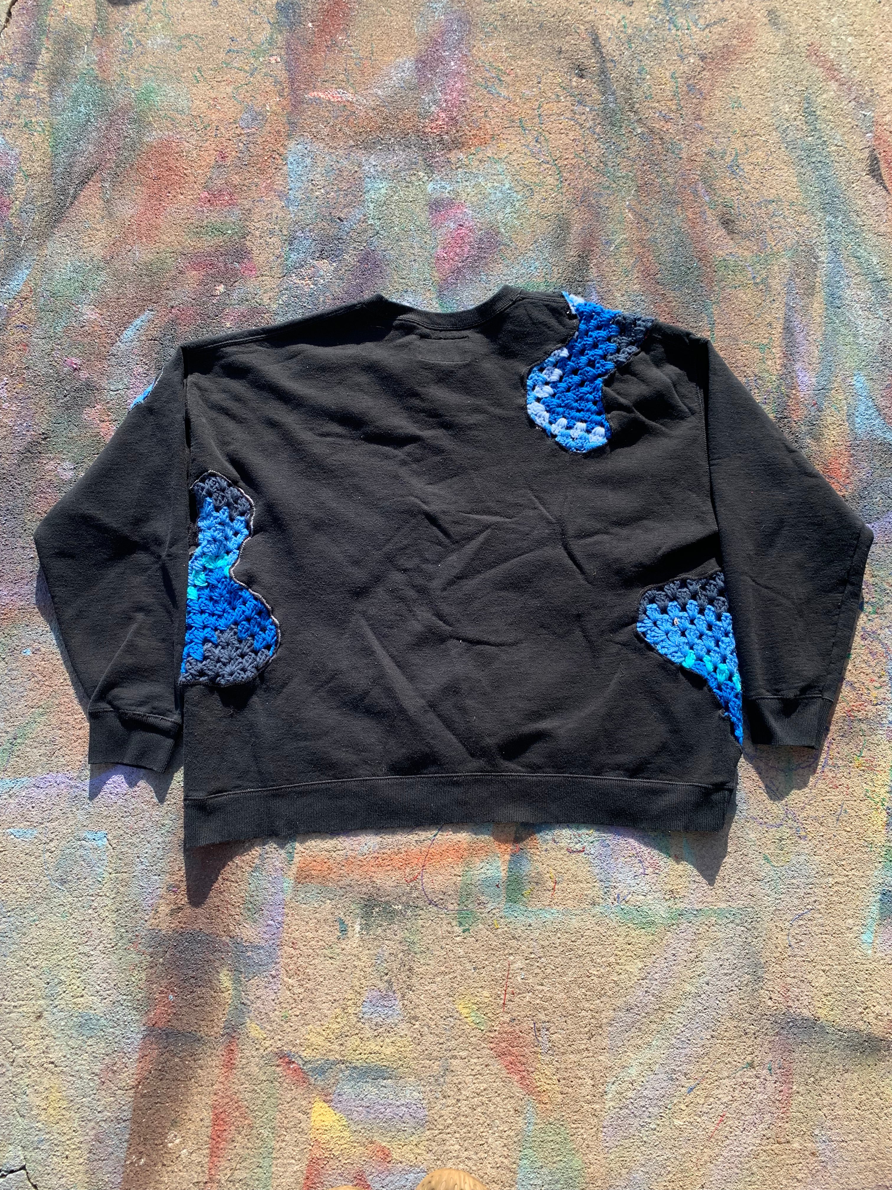 Scab Patches Crewneck (Blue/Navy)- XXXL