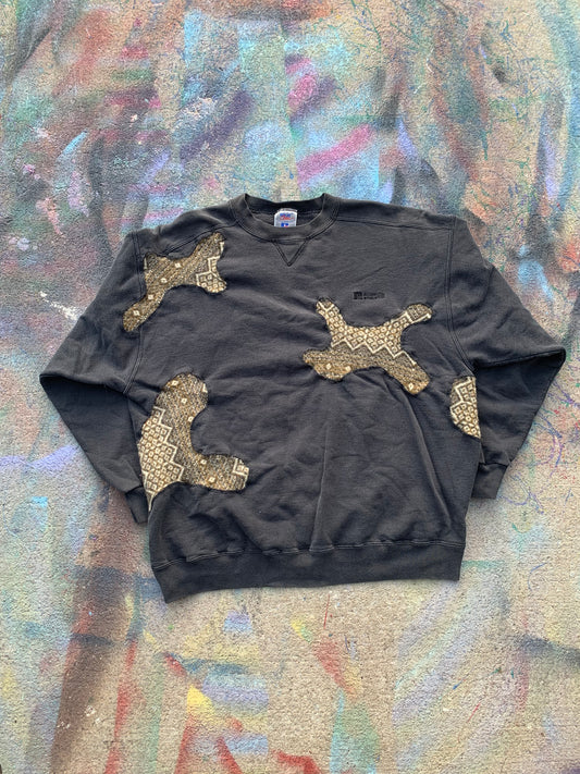 Scab Patches Crewneck (Tan/Brown/Black)- XL