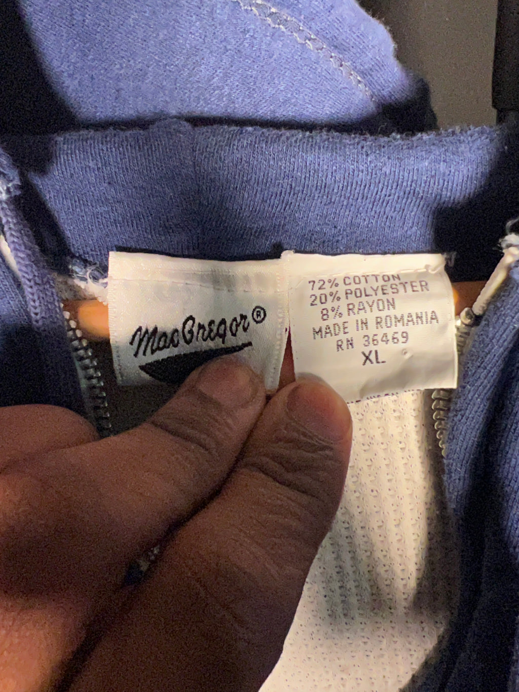 Navy Repeating Cat Portrait Hoodie (M)