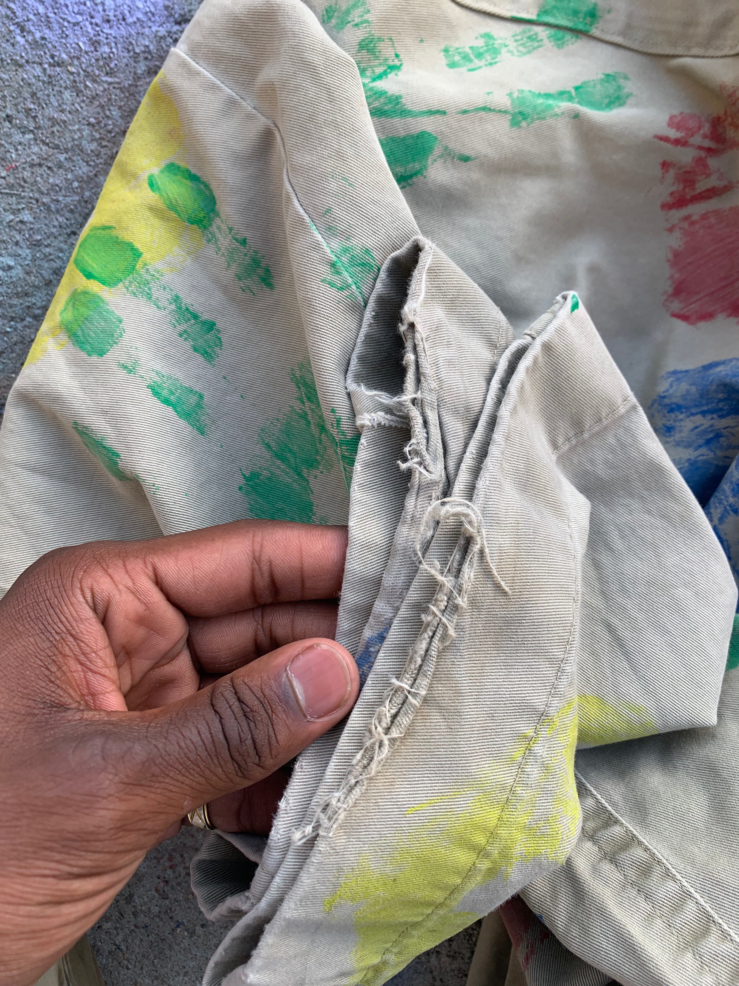 HandPrint Cargo Pants (Multicolor/Tan)- 34/34