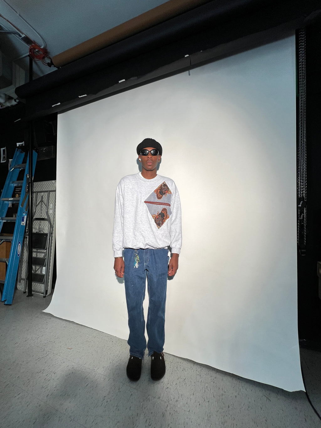 (LS) Repeating Turkey See-Through Crewneck (XL)