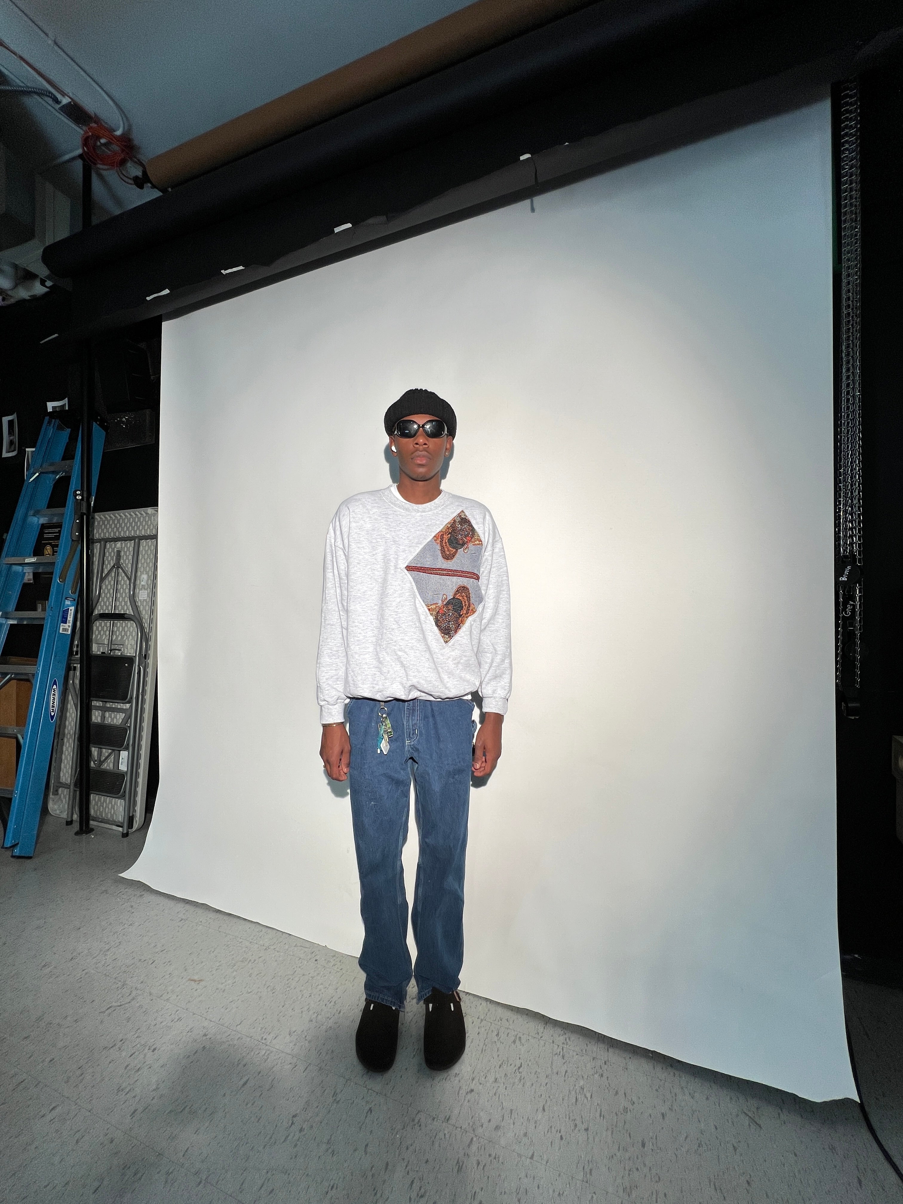 (LS) Repeating Turkey See-Through Crewneck (XL)