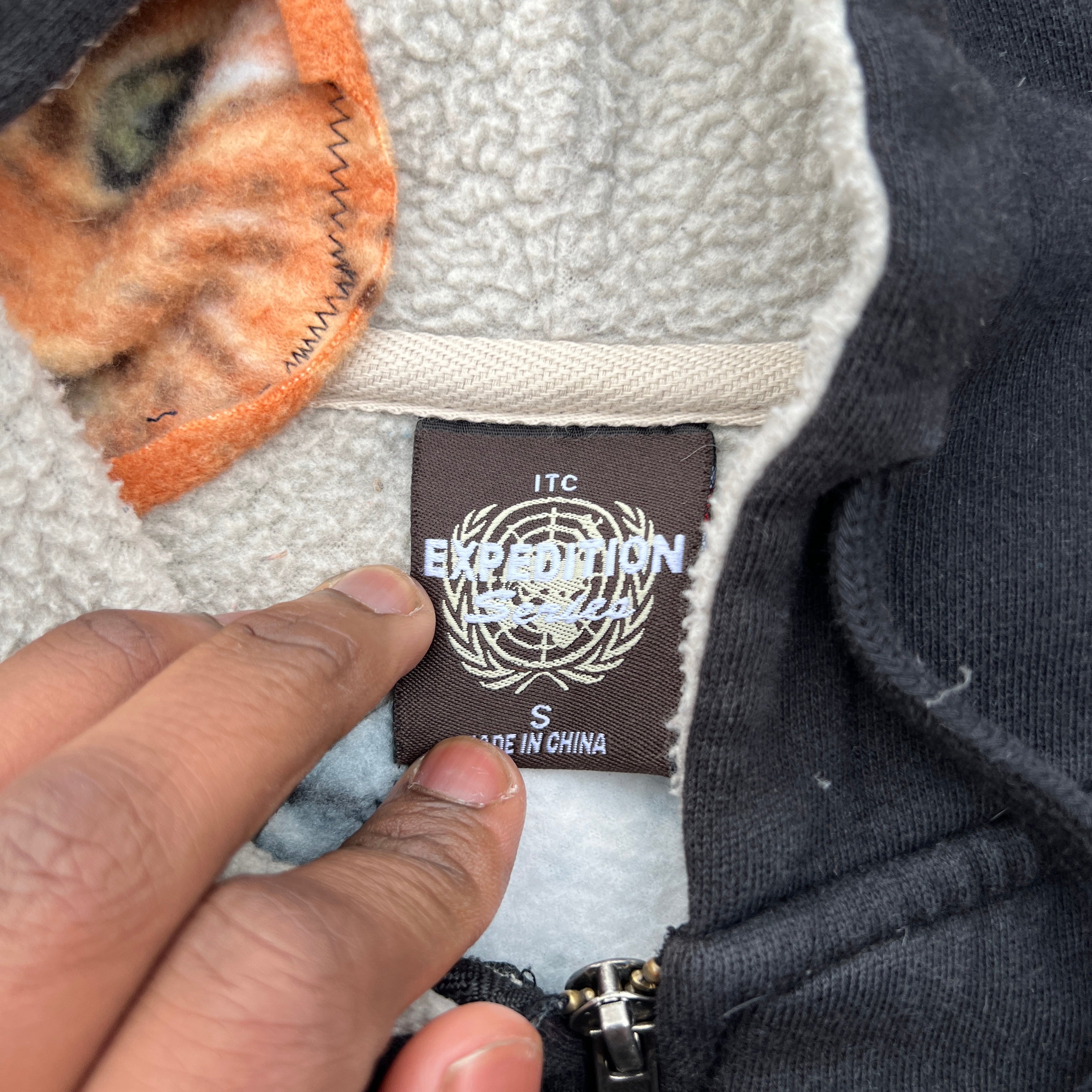 Scab Patches Zip Up Hoodie (Kitty Cat/Black)- L