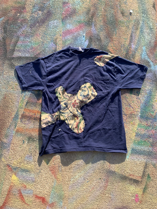 (LS) Scab Patches Tee (Tan/Navy)- XL