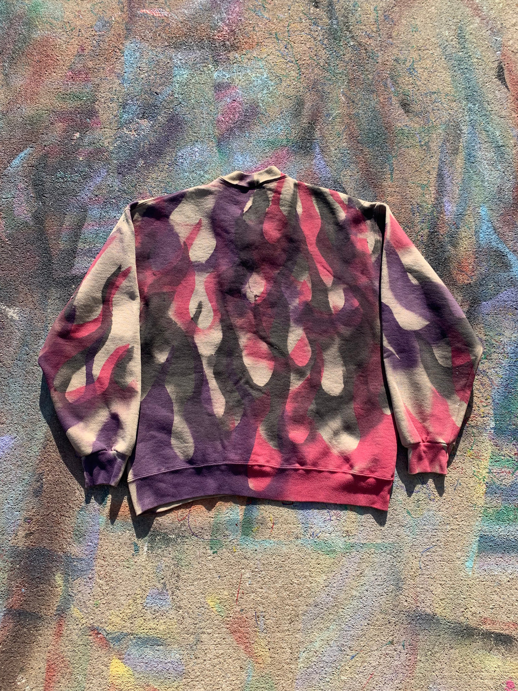 (LS) Flame Reprint Crewneck (Tan/Pink/Purple/Black)- L