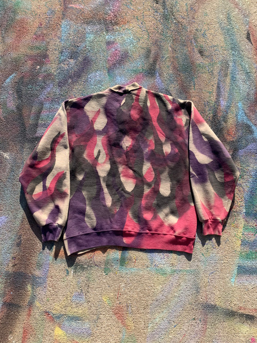 (LS) Flame Reprint Crewneck (Tan/Pink/Purple/Black)- L