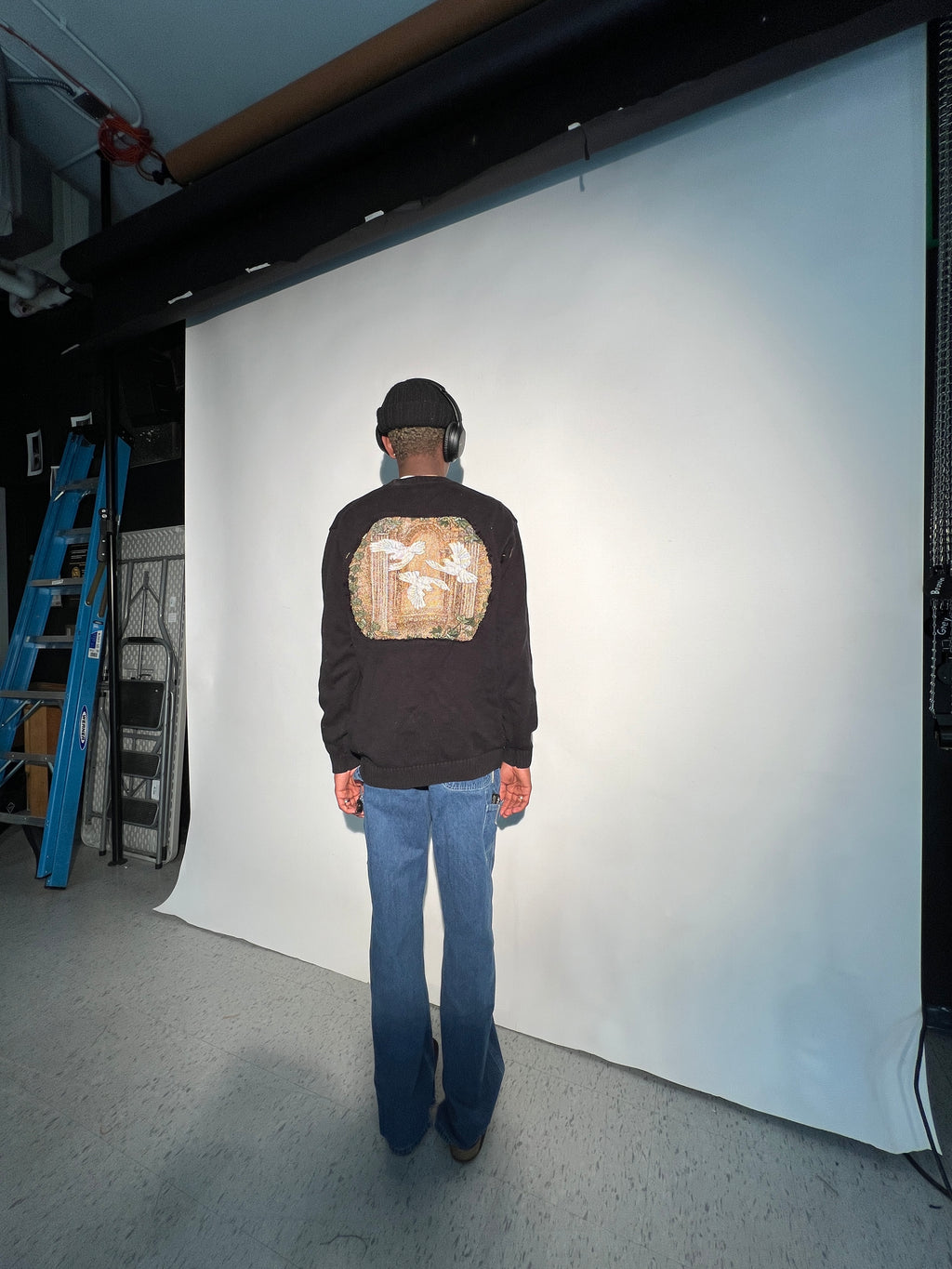 (LS) Repeating Angel See-Through Knit Sweater (XLT)