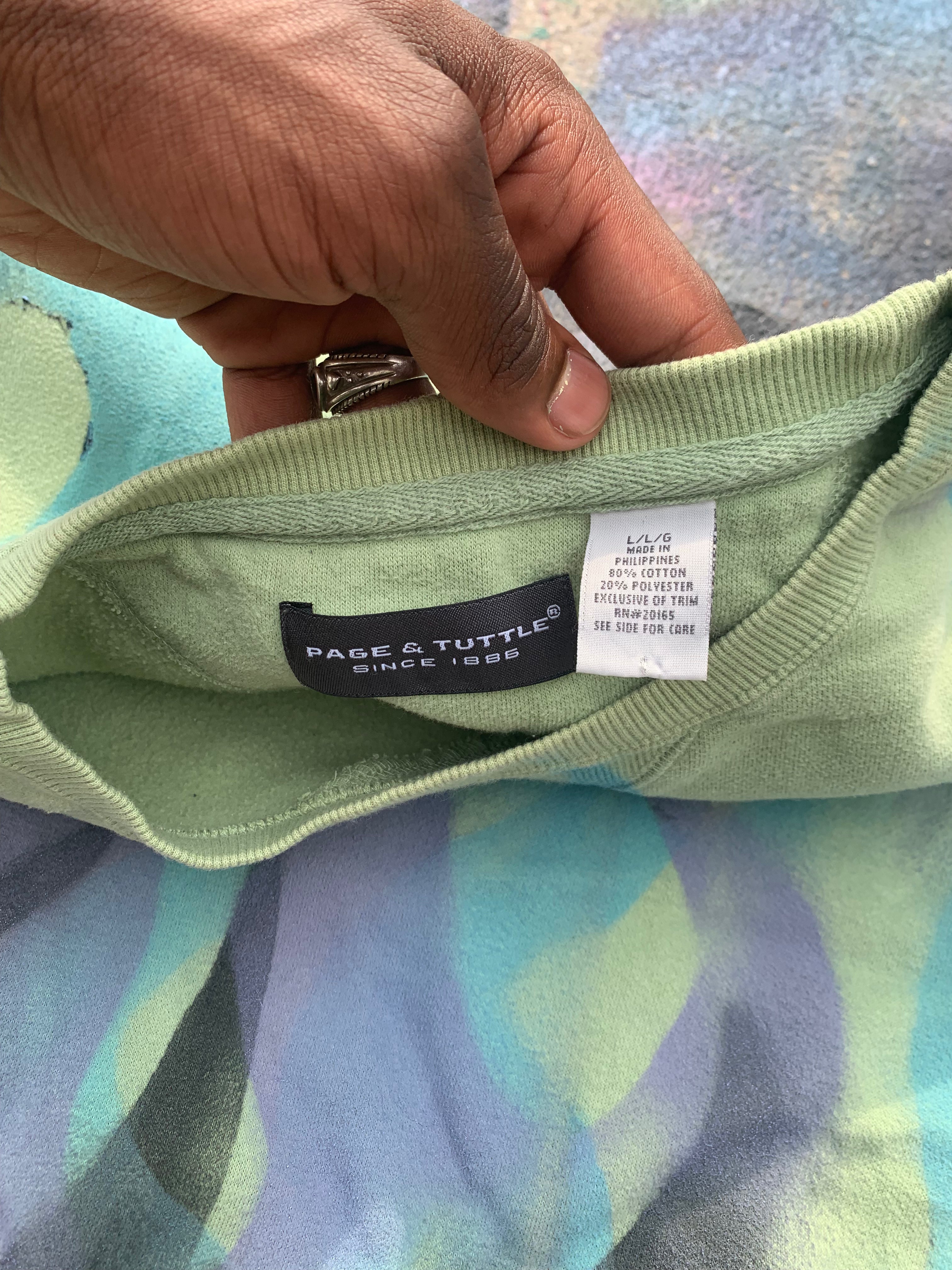 Flame Reprint Crewneck (Pastels/Black/Pale Green)- XL