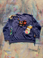 Scab Patches Crewneck (Multicolor/Navy)- XXL