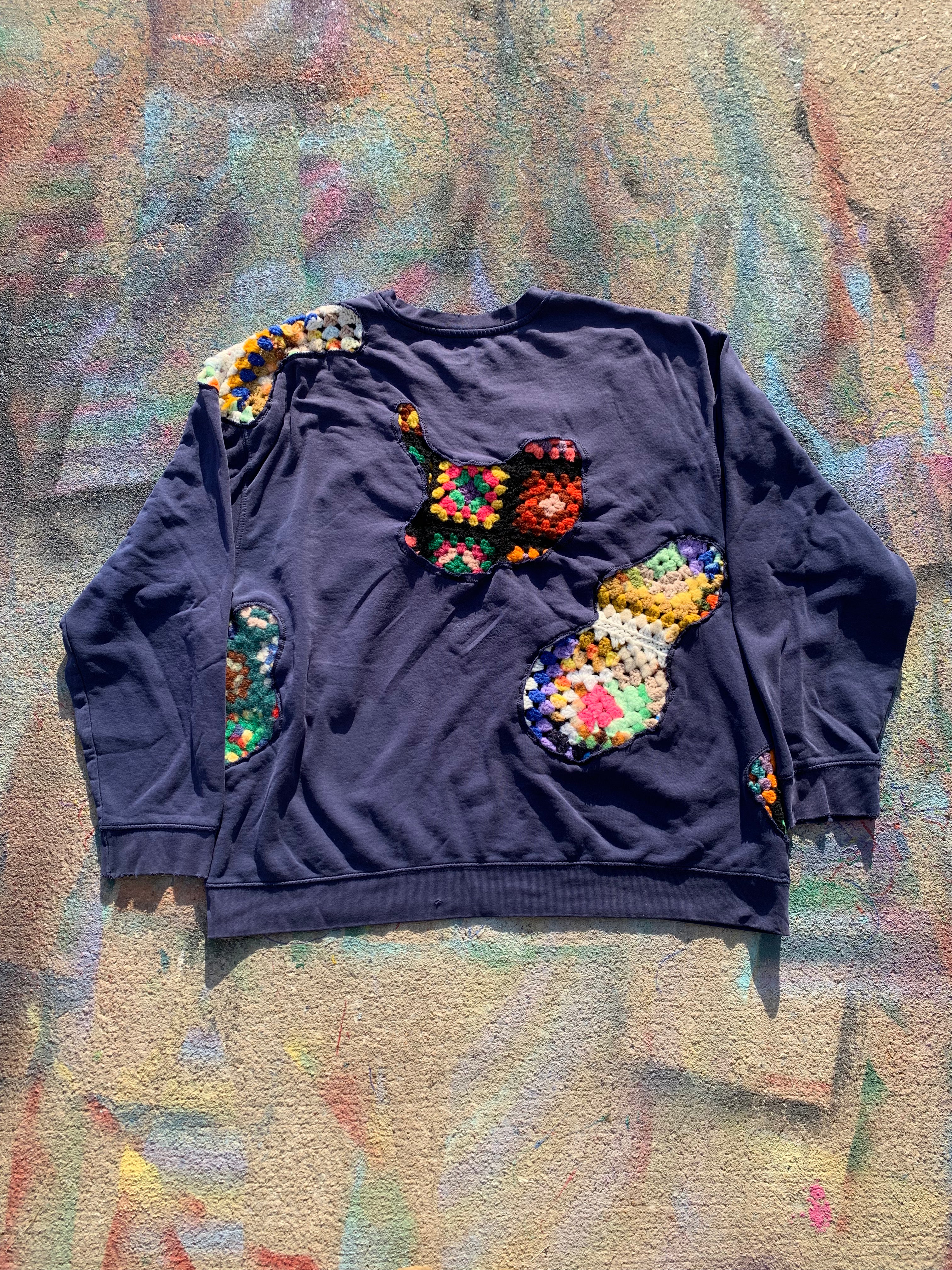 Scab Patches Crewneck (Multicolor/Navy)- XXL