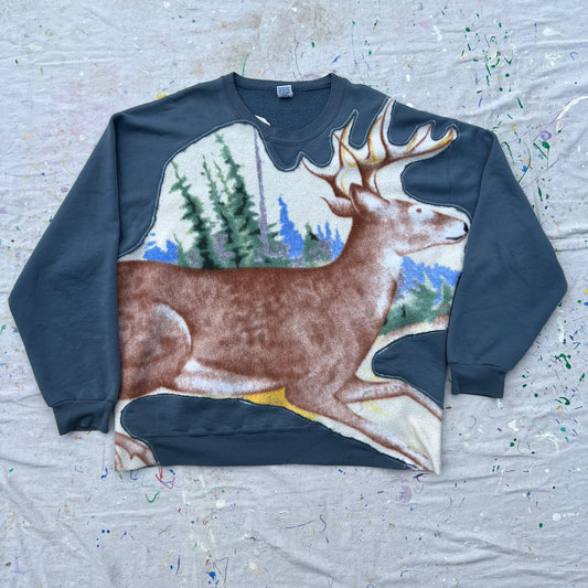 Deer Nature Landscape See-Through Crewneck (XXL)