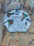 (LS) Scab Patches Denim Jacket (Multicolor/Light Wash)- M