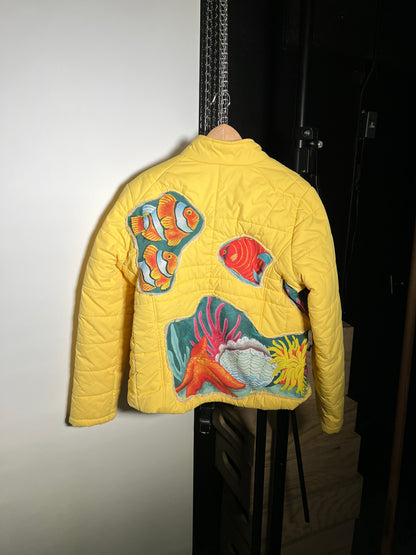 (L/S) Yellow Aquarium Dive See-Through Puffer (L-XL)