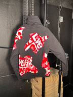 Scab Patches Zip Up Hoodies (Valentine's Day/Black) (M)