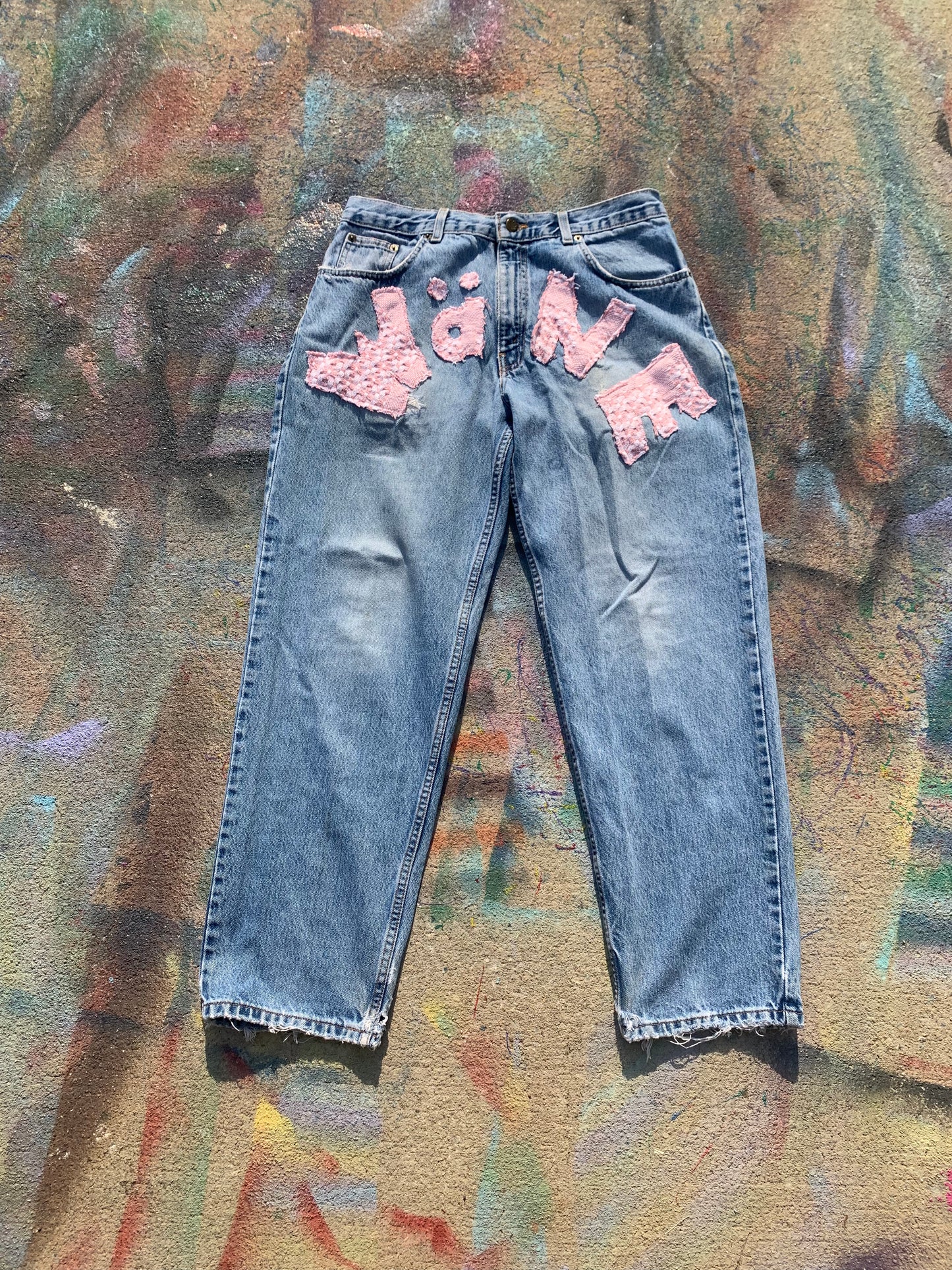 Wäne Wear Jeans (Pink/Blue)- 34/30