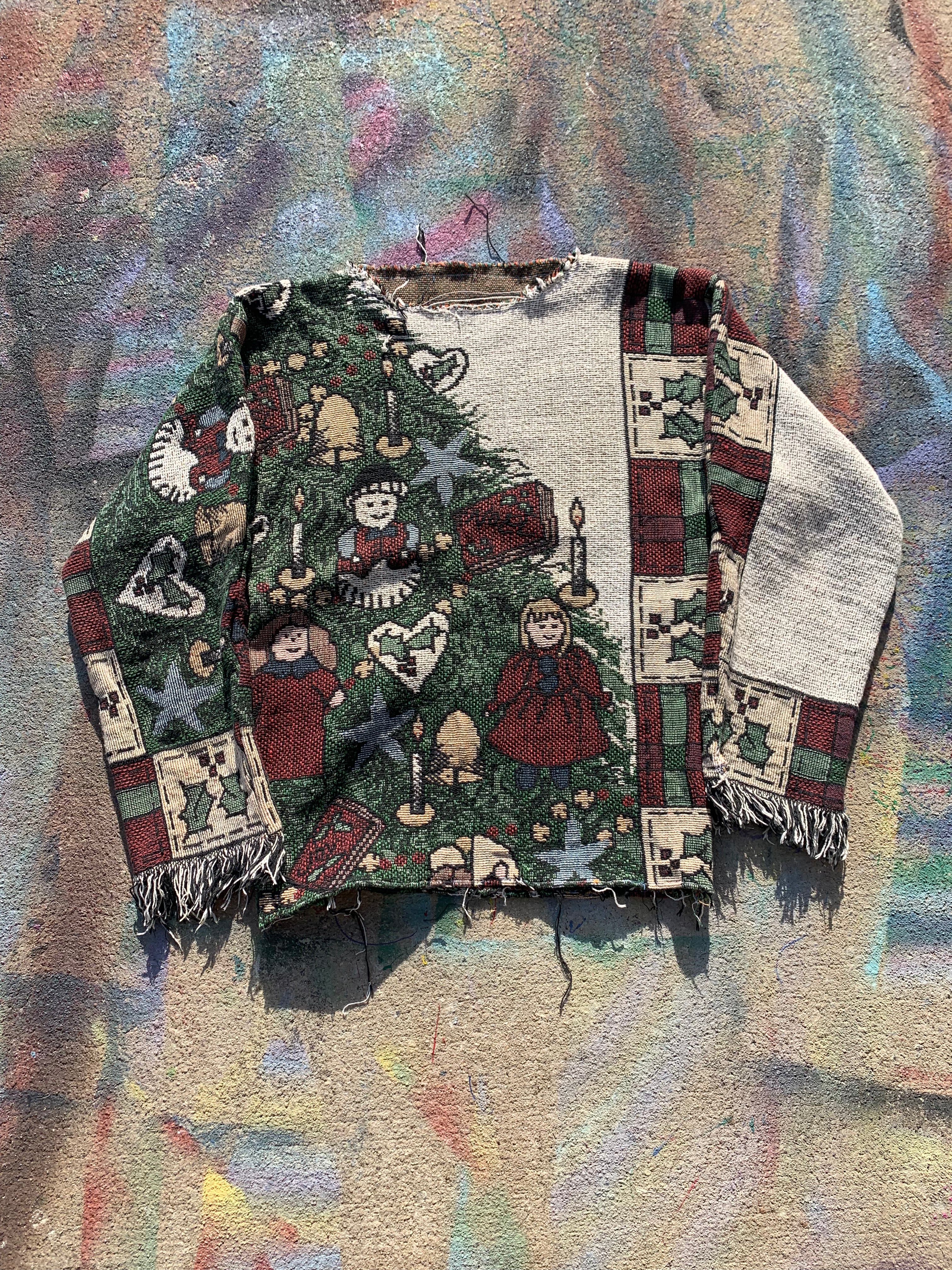 (LS) 1/1 Christmas Tapestry Crewneck- L
