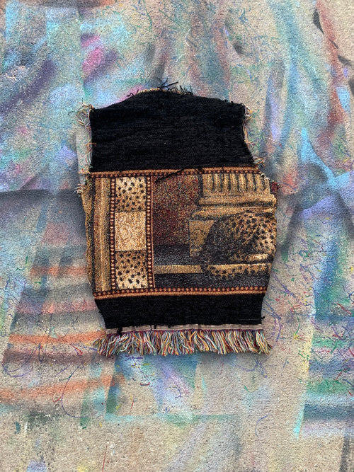 1/1 Tapestry Tiger Sweatervest #1 (Tan/Black)- L