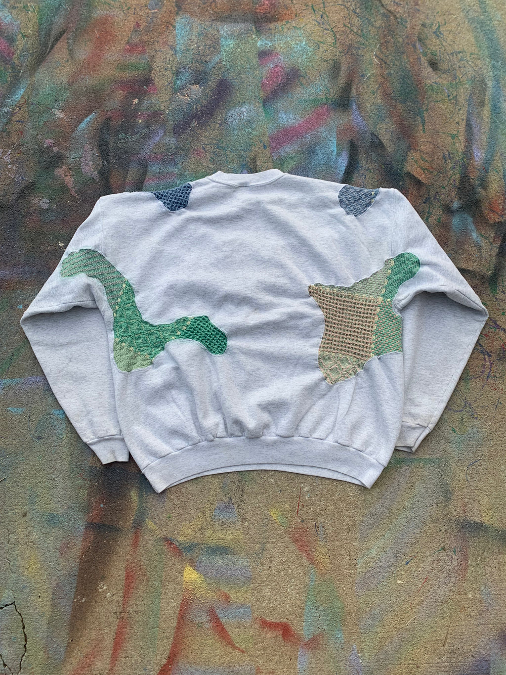 Scab Patches Crewneck (Multicolor/Grey)- XXL