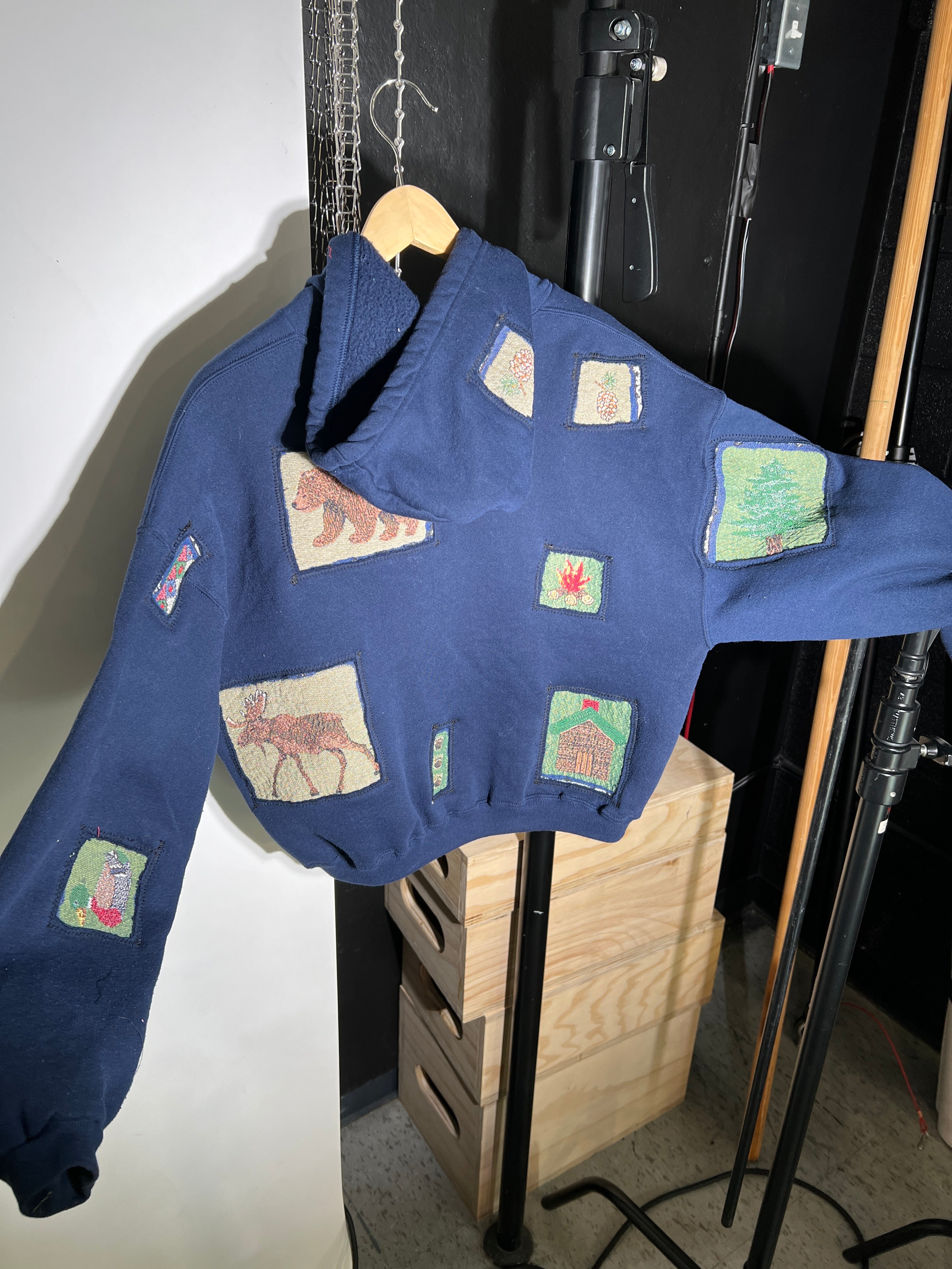 Animal Stamps See-Through Hoodie (L)