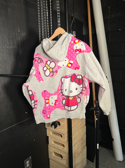 (LS) Hello Kitty See Through Scab Patch Zip Up Hoodie (M)