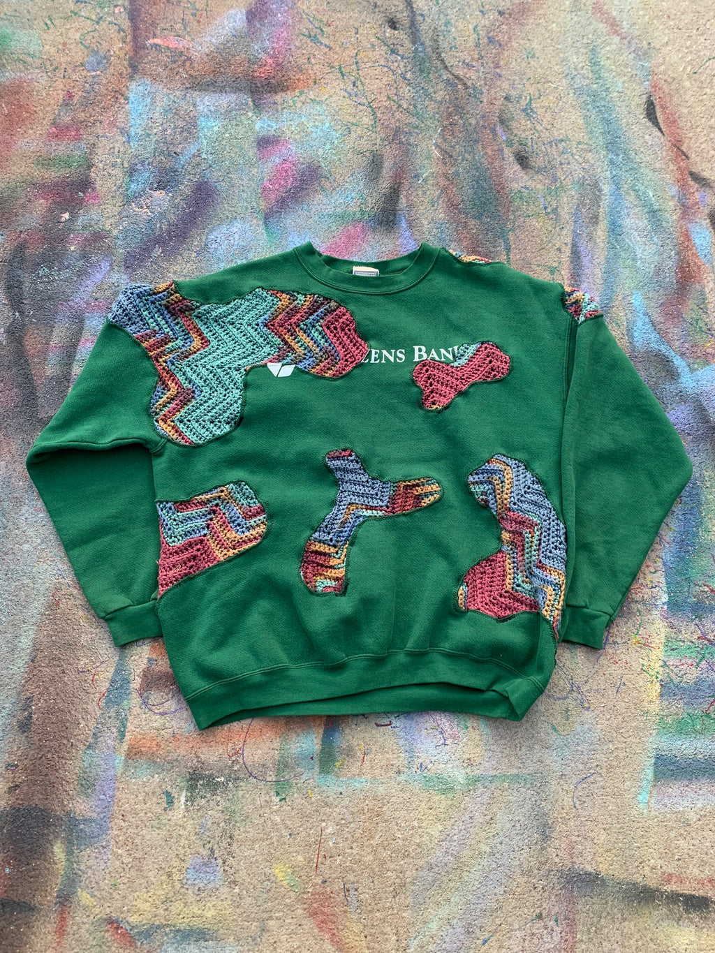 Scab Patches Crewneck (Multi/Green)- XL
