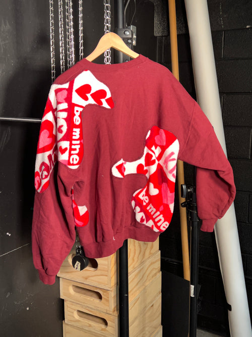**Scab Patches Crewneck (Valentine's Day/Maroon) (L)