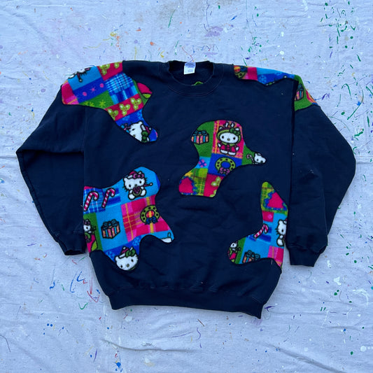 Scab Patches Crewneck (Hello Kitty/Navy)- L