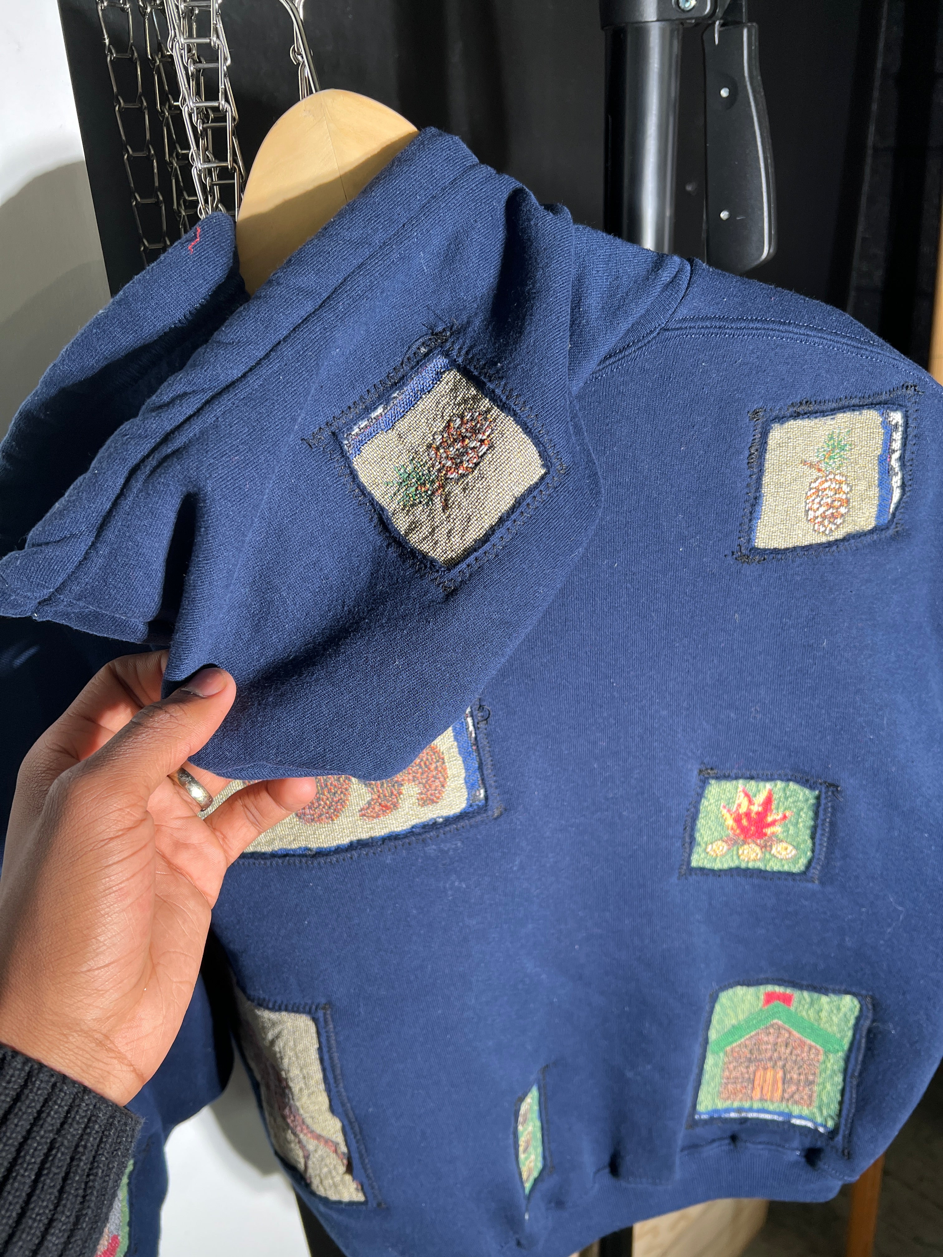 Animal Stamps See-Through Hoodie (L)