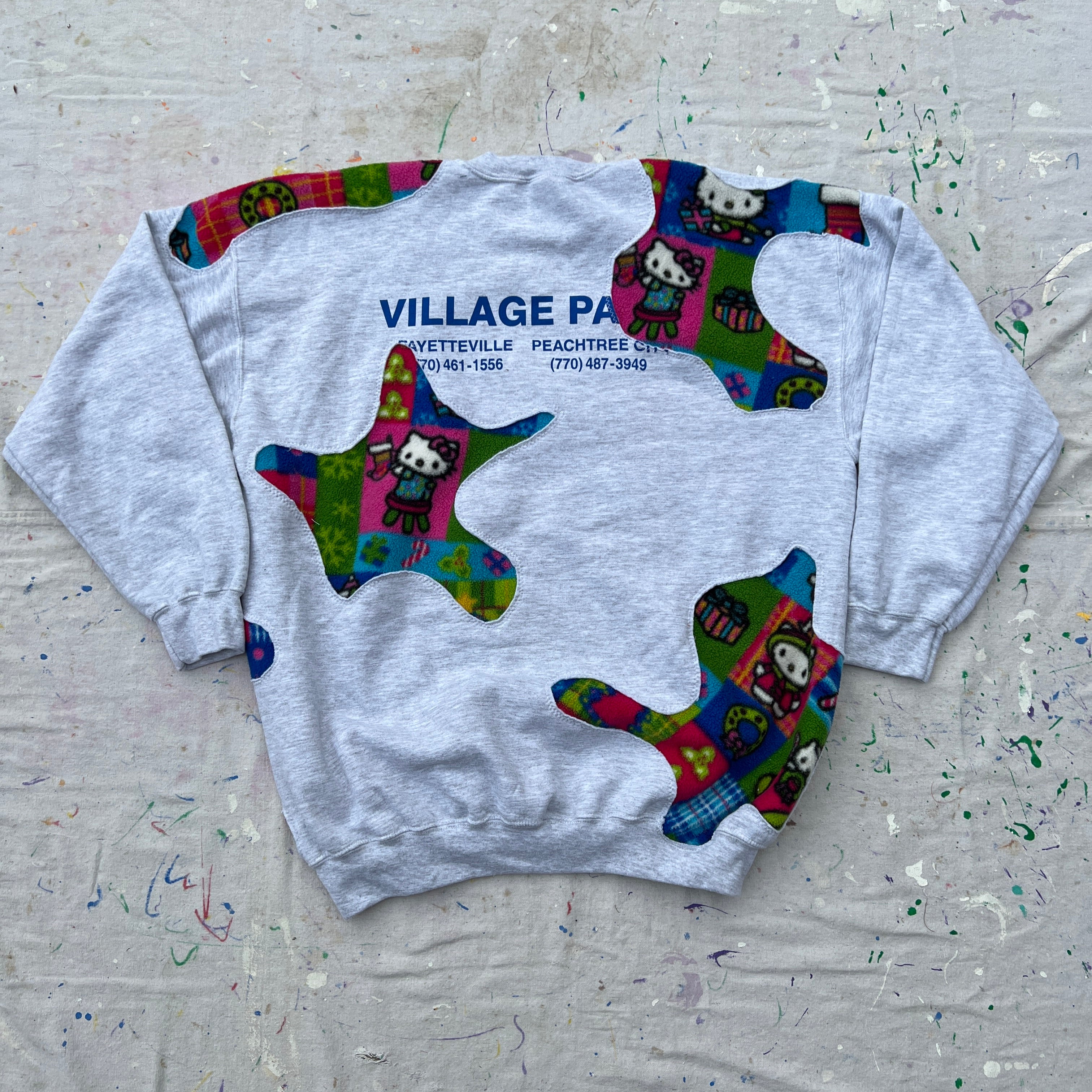 Scab Patches Crewneck (Hello Kitty/Grey)- XL