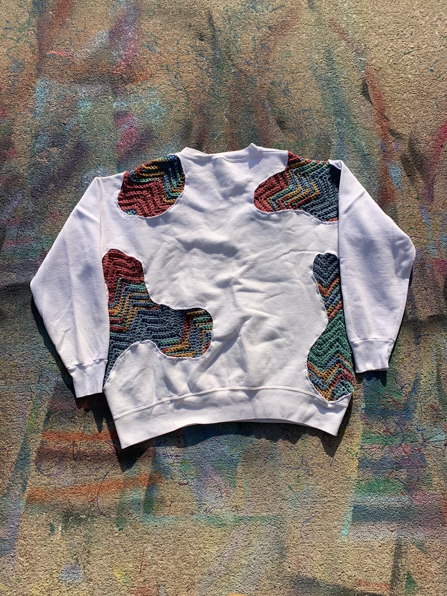 Scab Patches Crewneck (Multicolor/White)- XL
