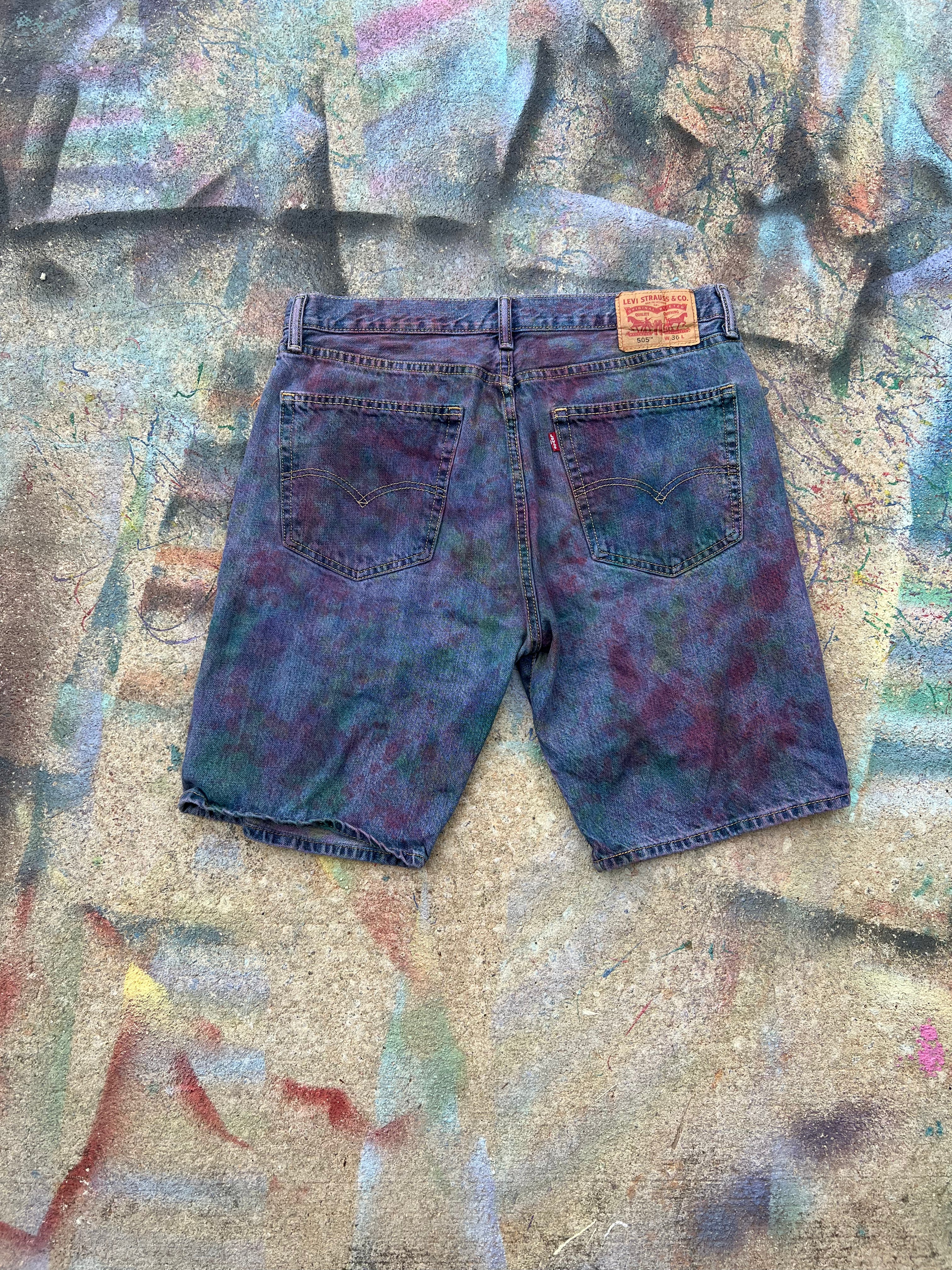 (L/S) Tye Dye Jean Shorts #1 (Multicolor) - 36
