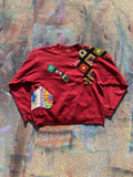 (LS) Scab Patches Crewneck (Multicolor/Maroon)- XL